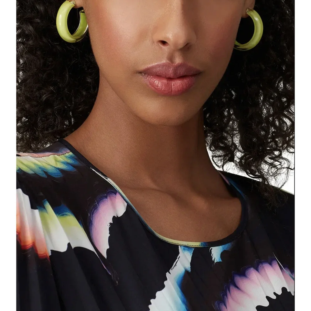 Alison Lou Lime Small Jelly Hoop Earrings 14k Gold Lucite Enamel Circle $125 - Picture 2 of 5